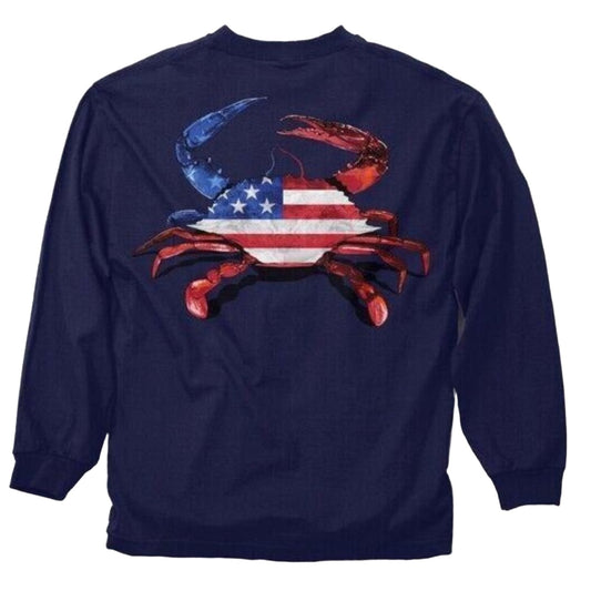 Ameri-Crab U.S. Flag Long Sleeve T-Shirt Sweatshirt