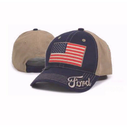 Ford Embroidered U.S. Flag Cap Hat