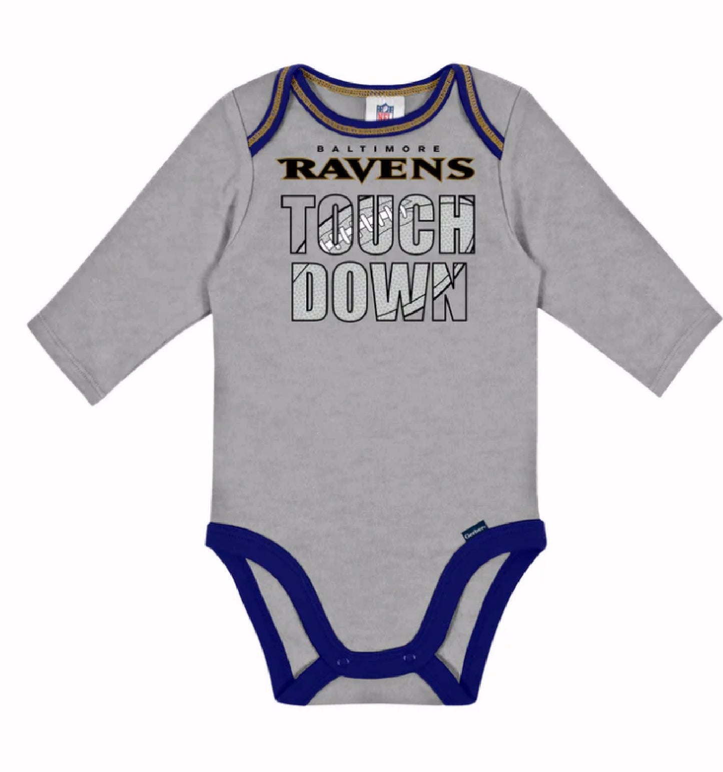 Baltimore Ravens Gerber 2-Pack of Long Sleeve Baby Jersey Romper One-Piece Bodysuits