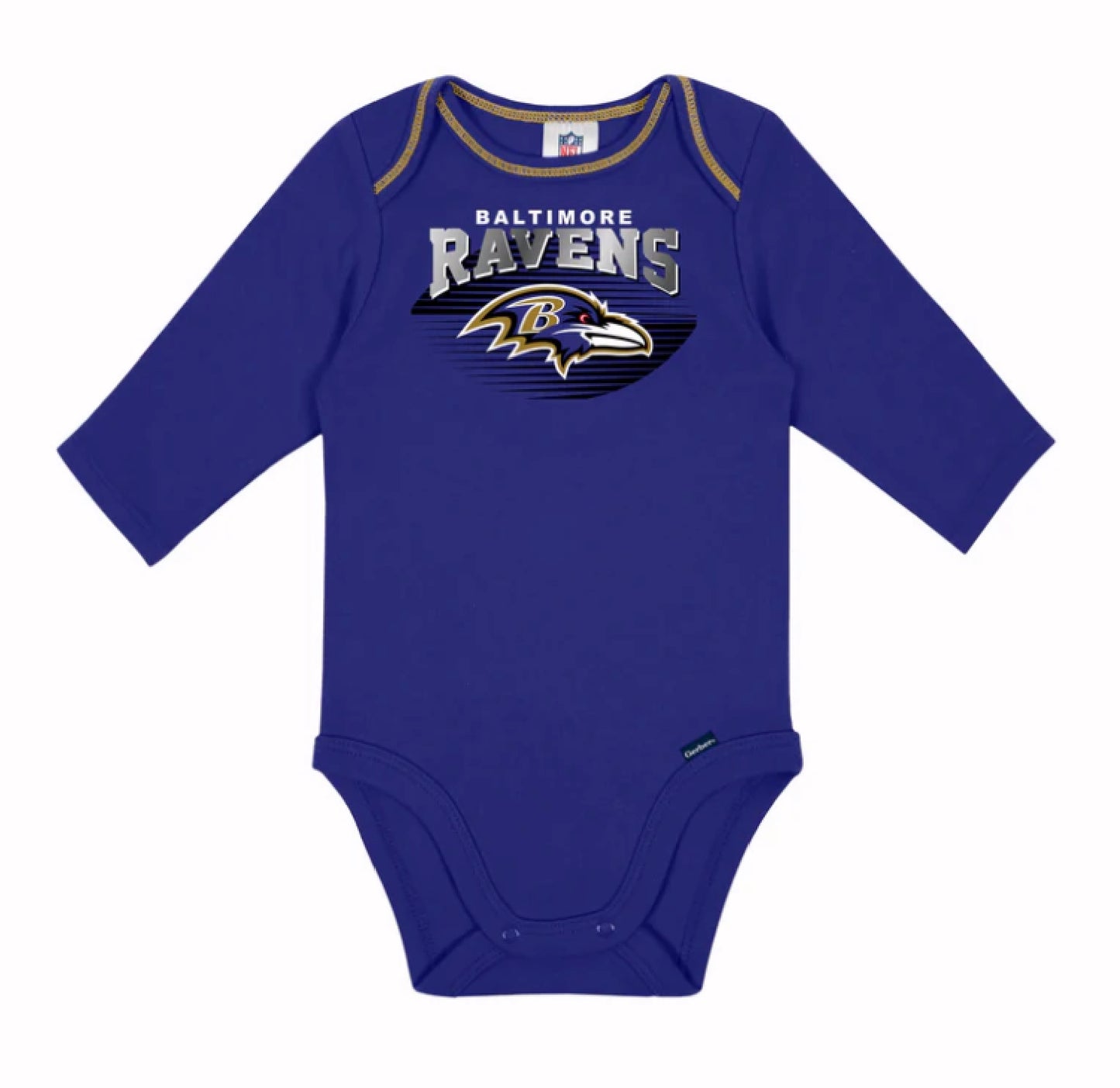 Baltimore Ravens Gerber 2-Pack of Long Sleeve Baby Jersey Romper One-Piece Bodysuits