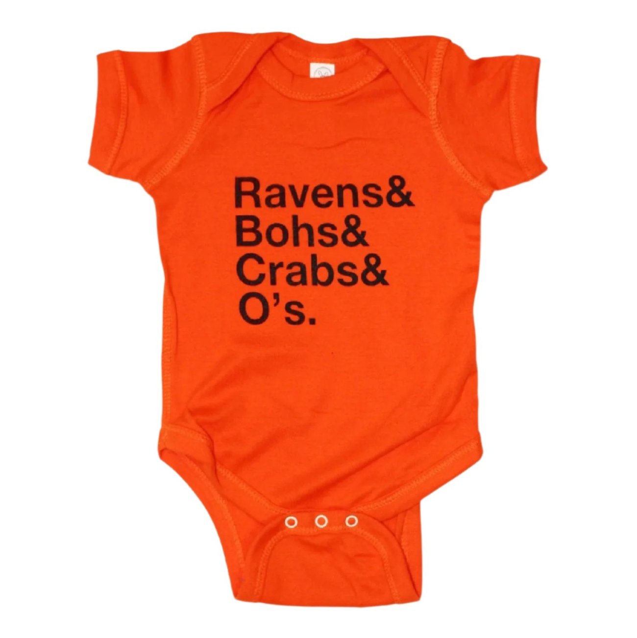 Ravens Bohs Crabs Os Maryland Crab Orange Baby Infant Jersey Romper One-Piece Snap Bodysuit