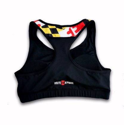 Route One Maryland Flag Outline Sports Bra