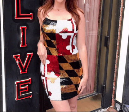 Sequined Maryland Flag Dress