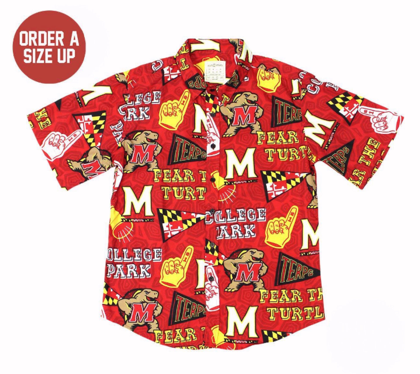 University of Maryland Terps Testudo Hawaiian Style Dress Shirt