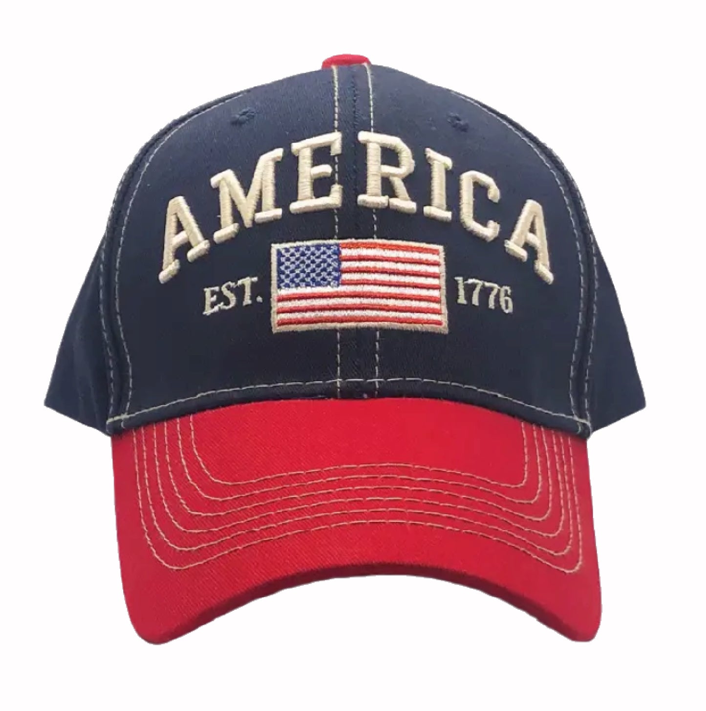 America Established 1776 Flag Embroidered Cap Hat