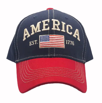 America Established 1776 Flag Embroidered Cap Hat