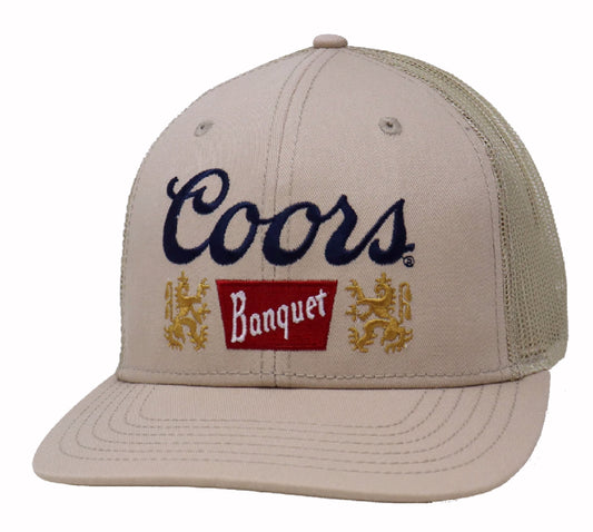 Coors Beer Banquet Tan Embroidered Mesh Cap Hat