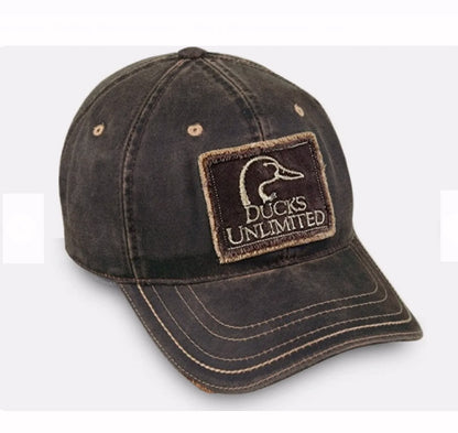 Ducks Unlimited Embroidered Patch Distressed Style Cap Hat