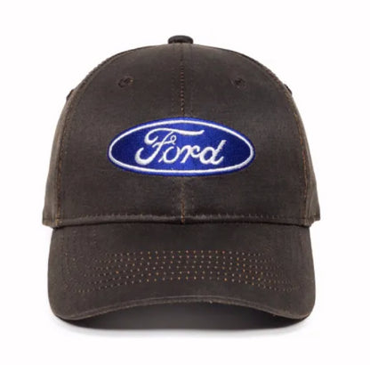 Ford Oilskin Style Embroidered Patch Camo Cap Hat