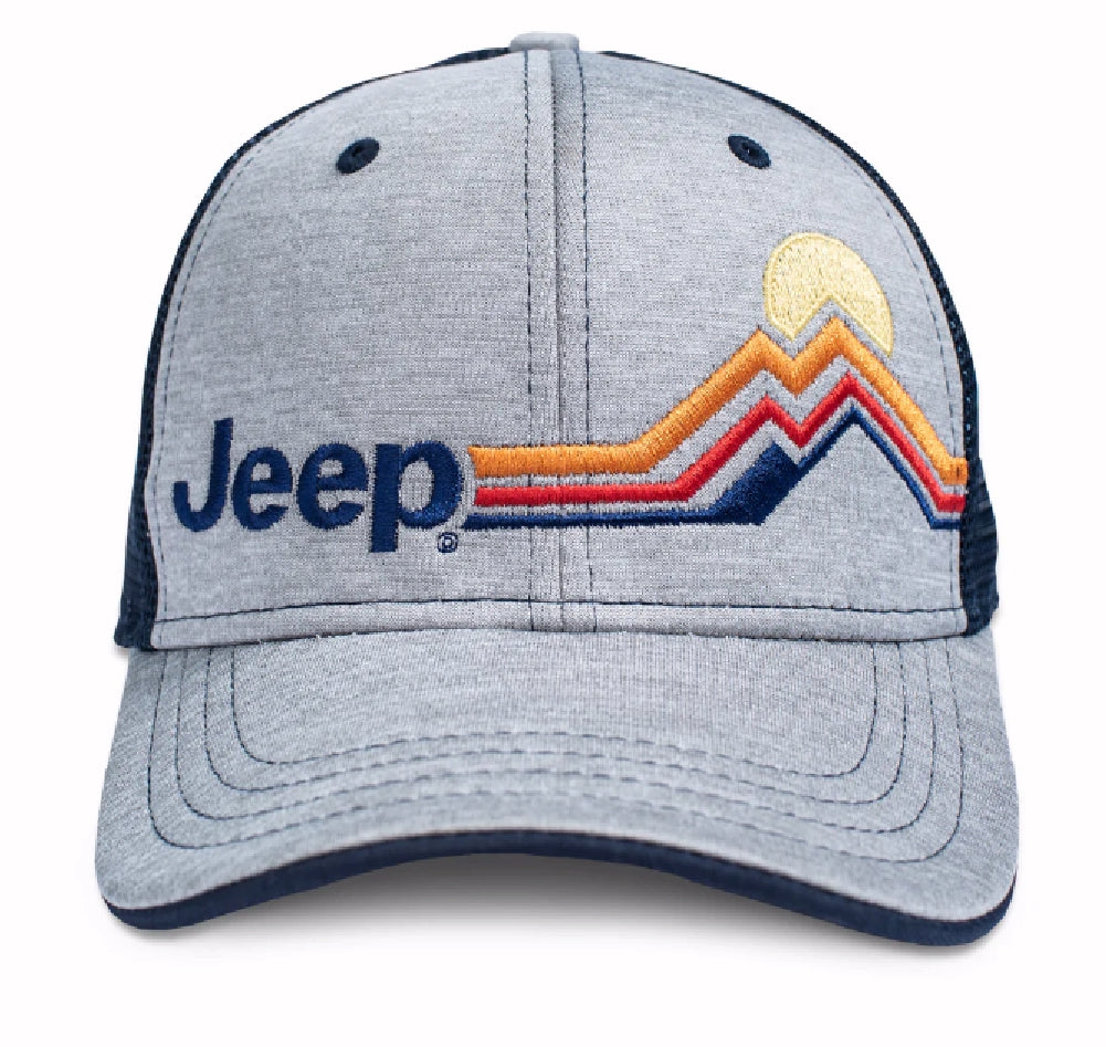 Jeep Mountain Stripe Embroidered Mesh Cap Hat