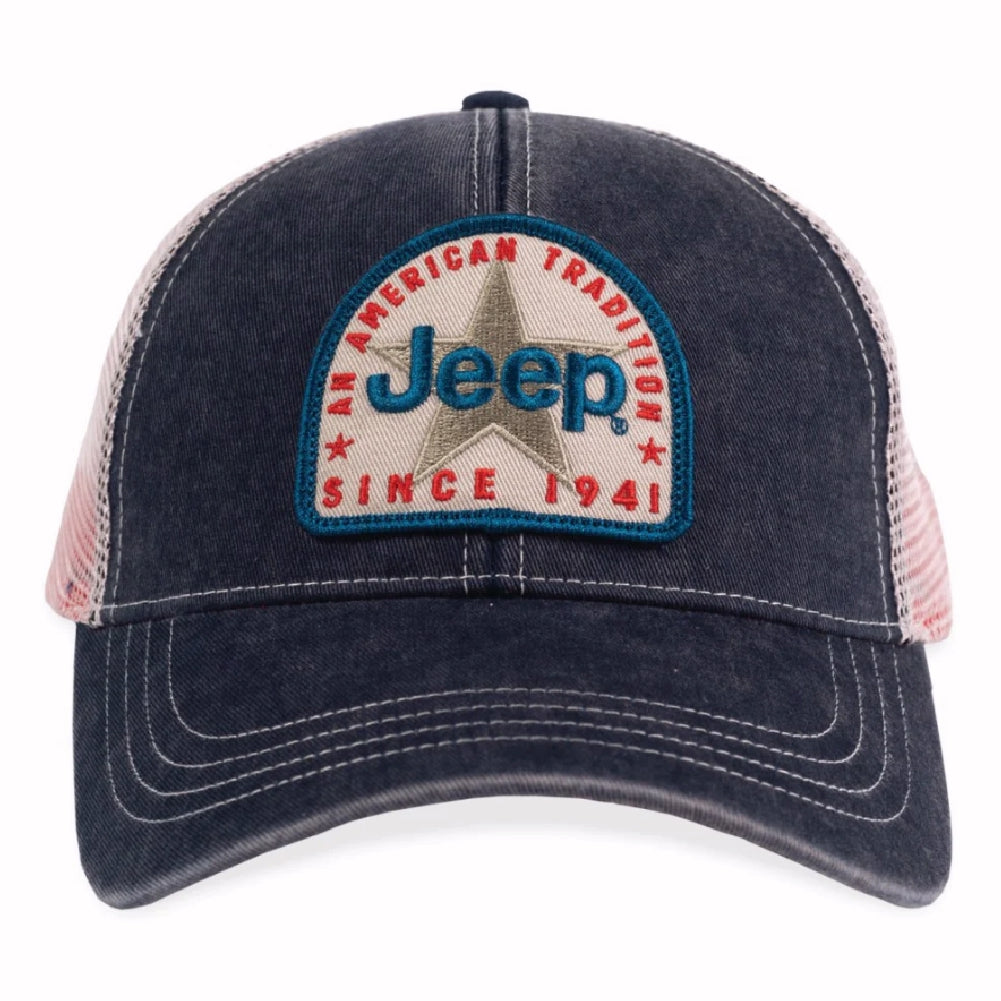 Jeep An American Tradition Since 1941 Embroidered Patch Mesh Cap Hat