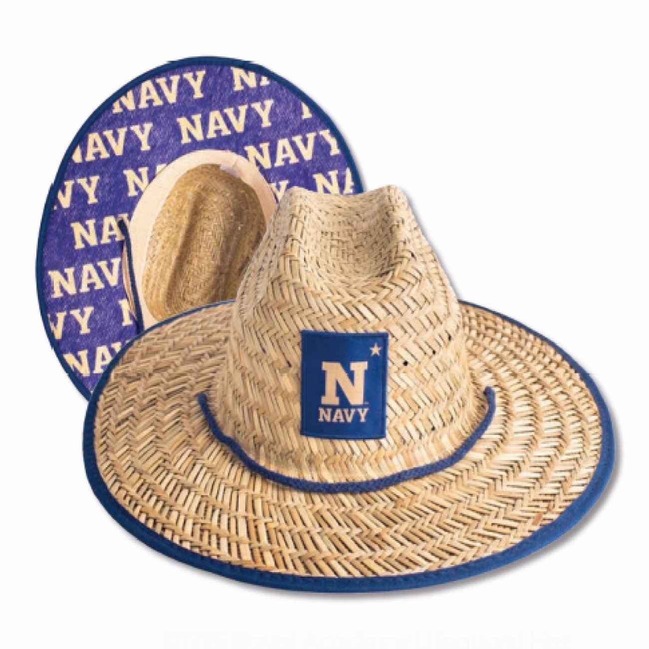 Navy Patch Lifeguard Garden Straw Hat