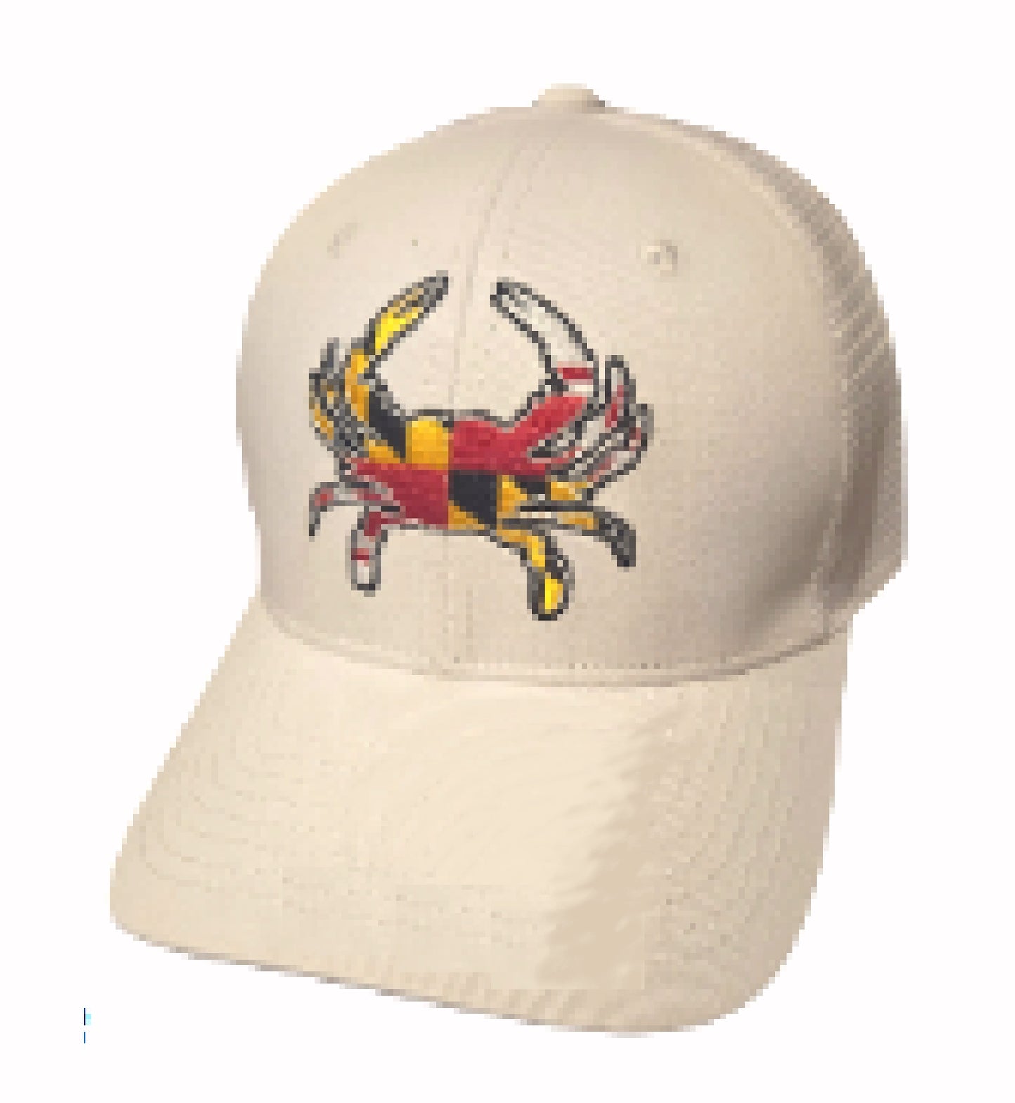 Maryland Flag Crab Embroidered Patch Mesh White Cap Hat