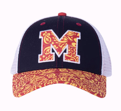 Mighty “M” Maryland Paisley Embroidered Patch Mesh Cap Hat