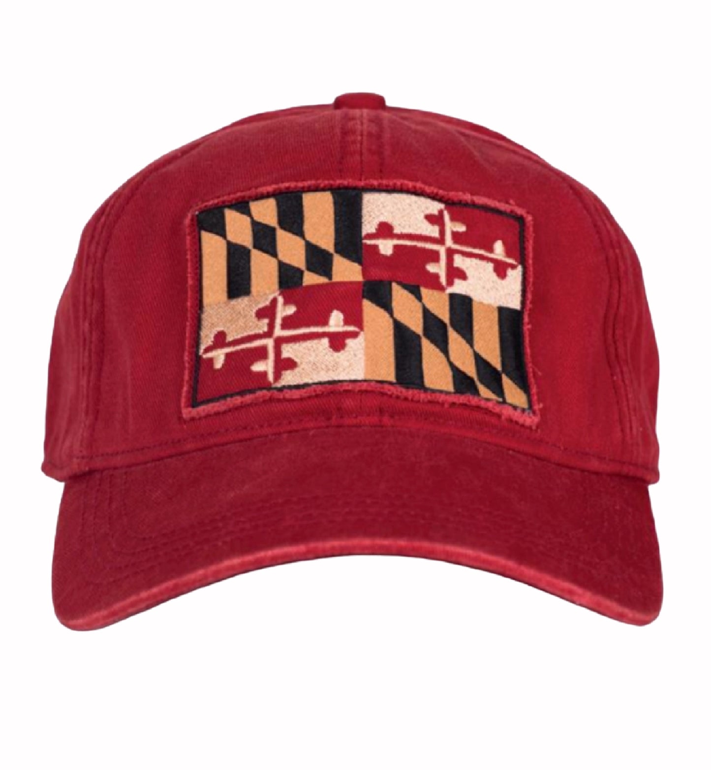 Maryland Faded Red Embroidered Flag Cap Hat