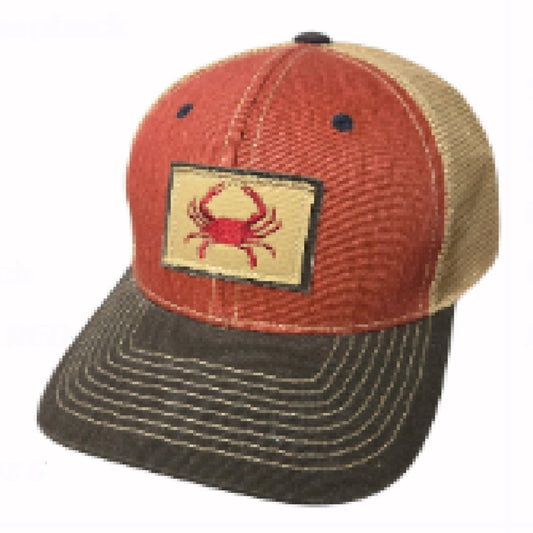 Crab Patch Mesh Red Snapback Cap Hat