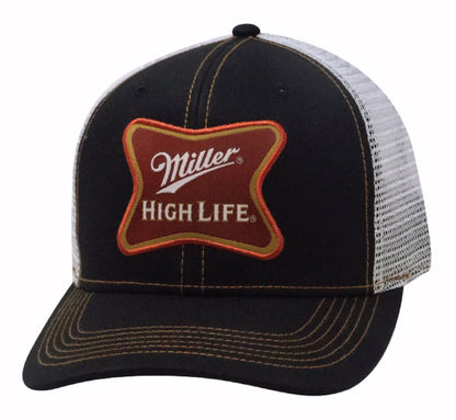 Miller High Life Beer Embroidered Patch Mesh Cap Hat