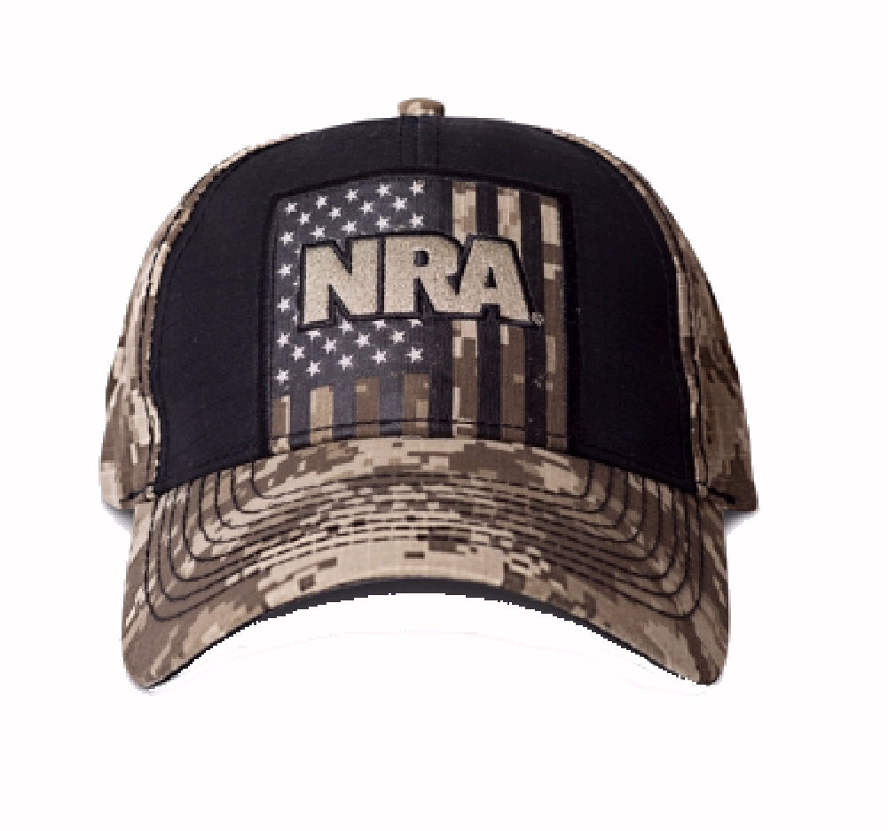 NRA U.S. Flag Tan Digi Cap Hat