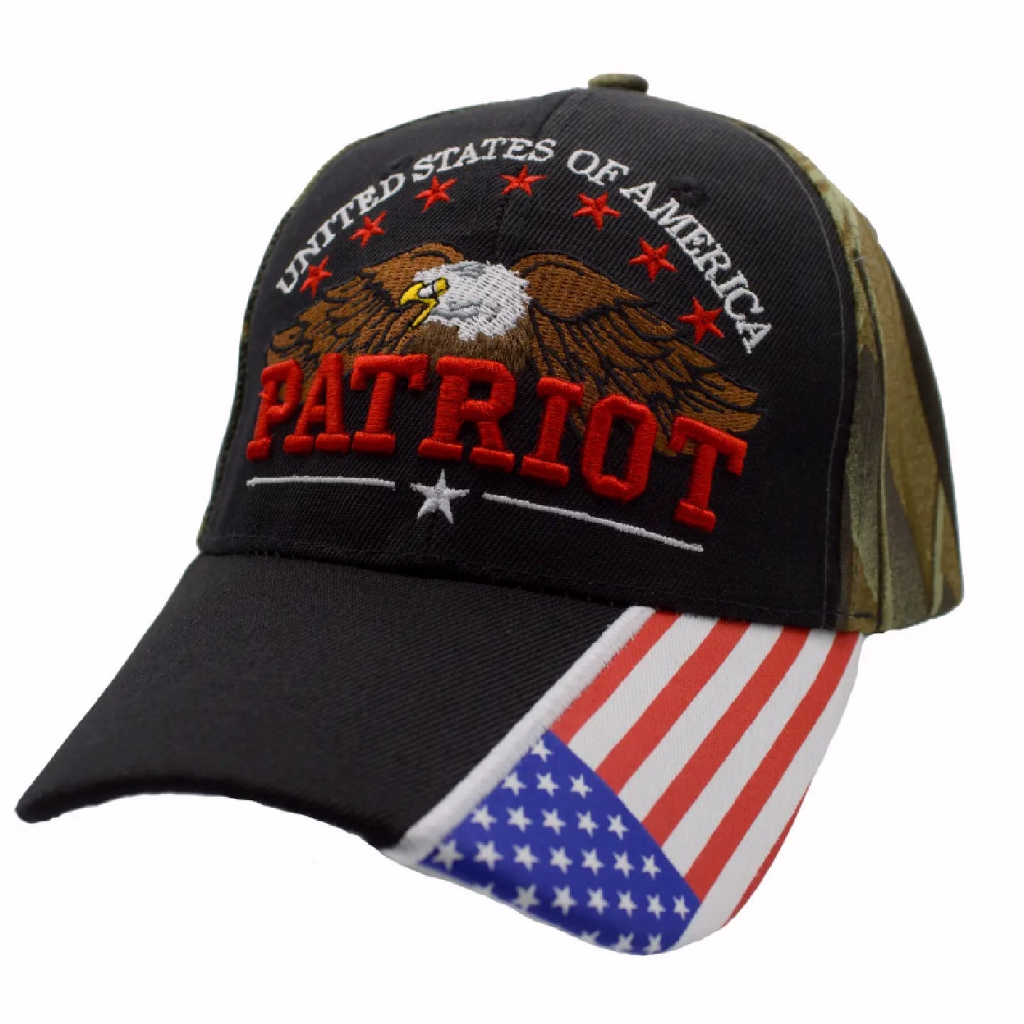 United States of America Patriot Eagle and Flag Embroidered Cap Hat