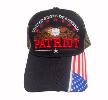 United States of America Patriot Eagle and Flag Embroidered Cap Hat