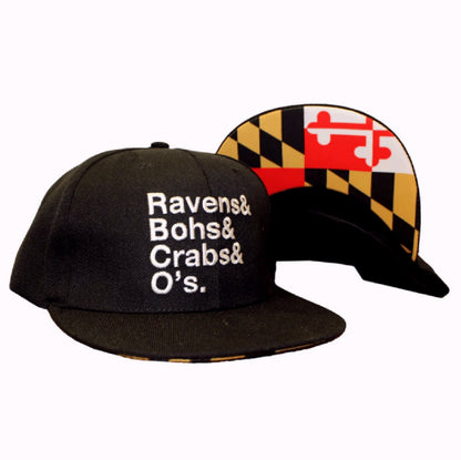 Ravens & Bohs & Crabs & O’s Black Cap Hat