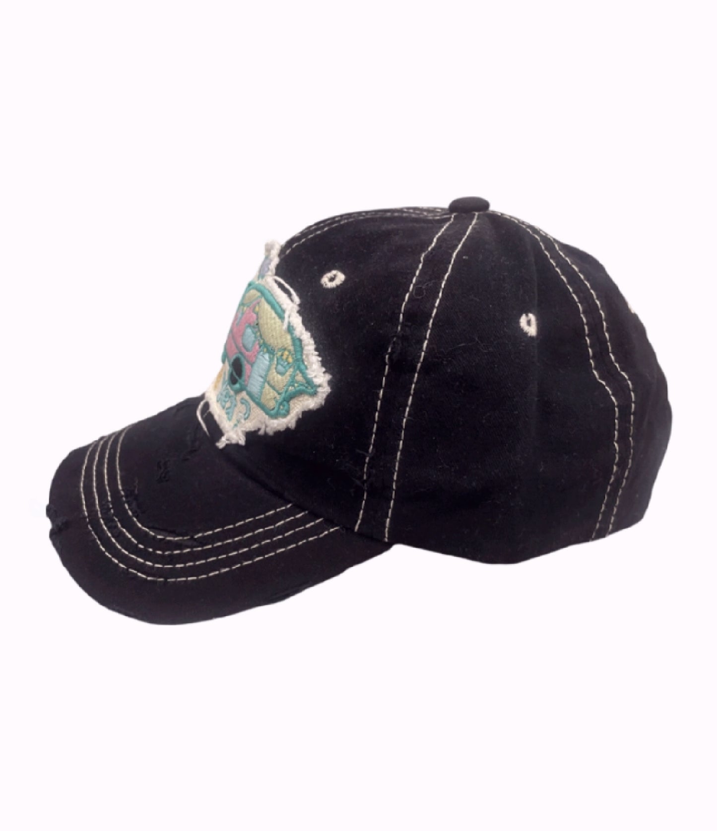 RV Camper There Yet? Embroidered Distressed Style Cap Hat