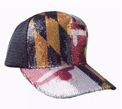 Maryland Flag Sequinned Hat