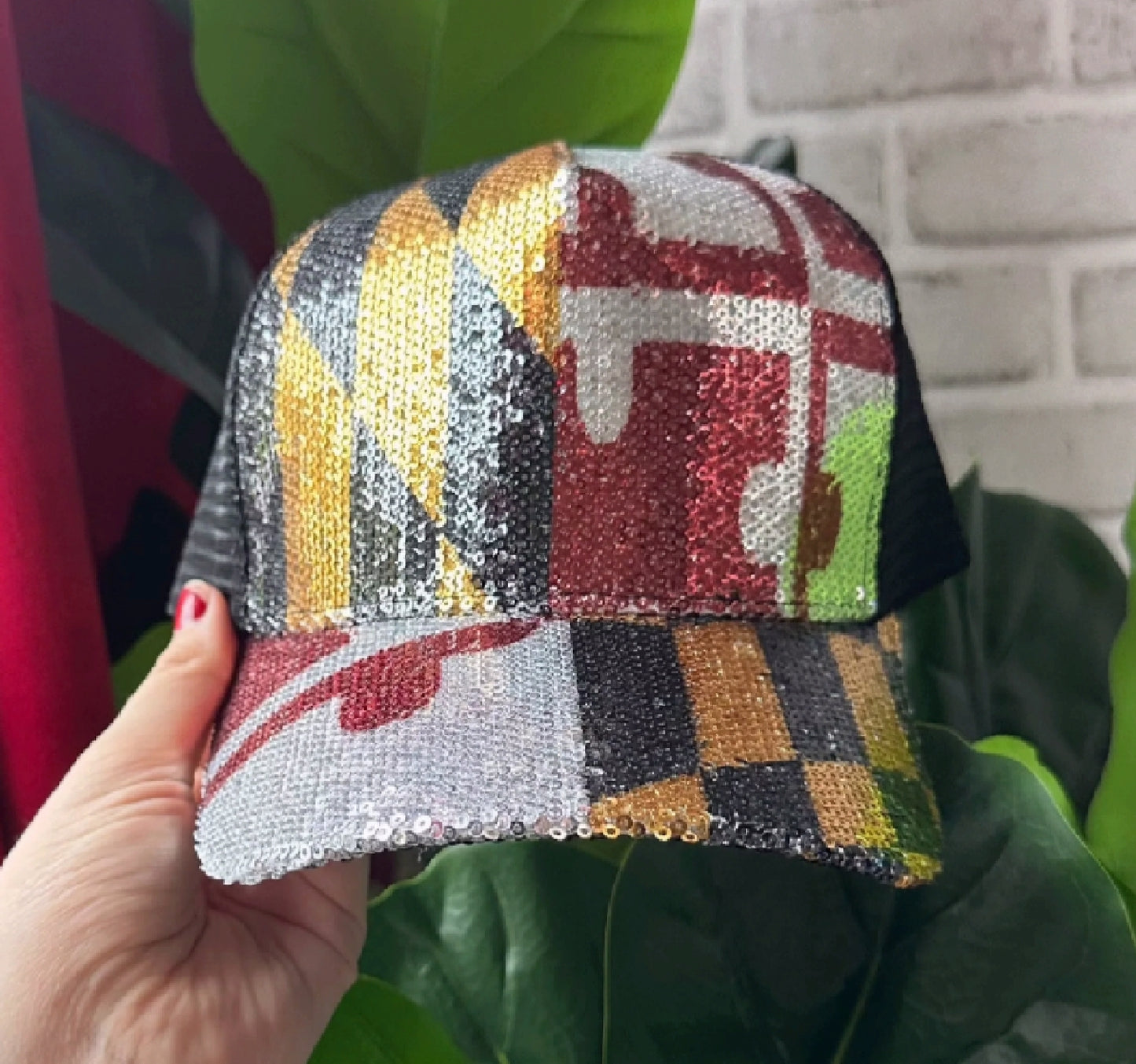 Maryland Flag Sequinned Hat