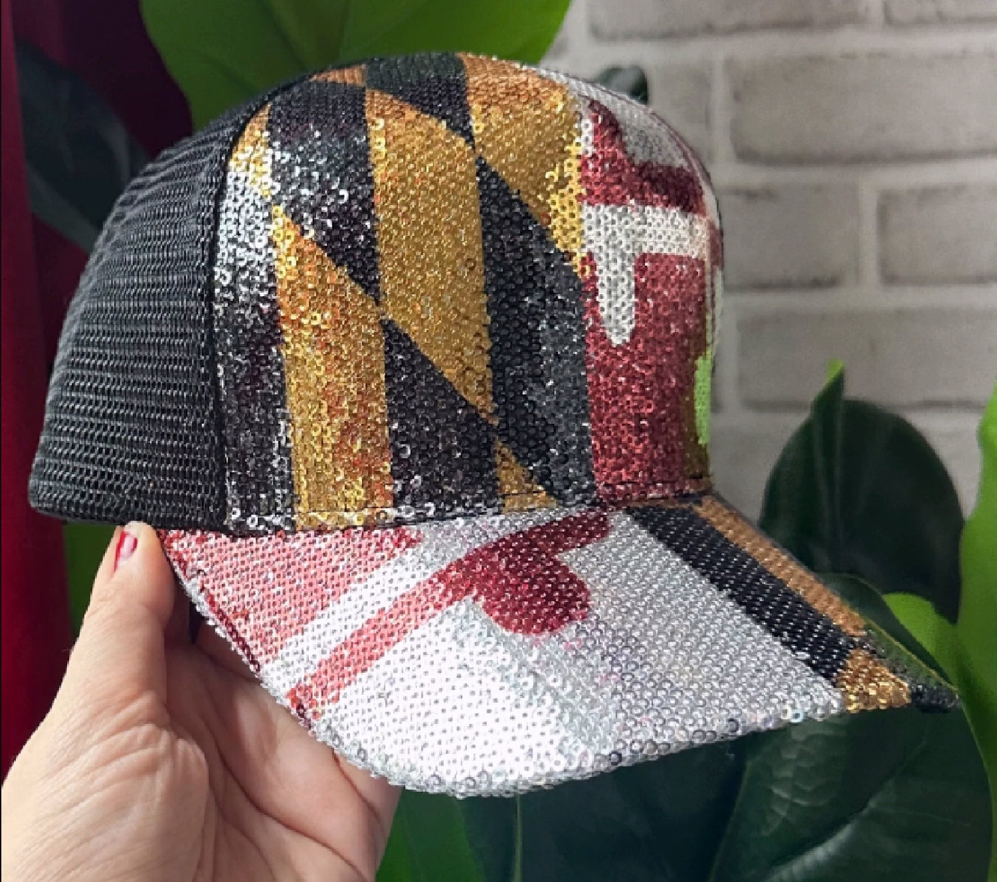 Maryland Flag Sequinned Hat