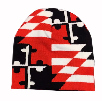 Maryland Flag Orange Beanie Cap Hat