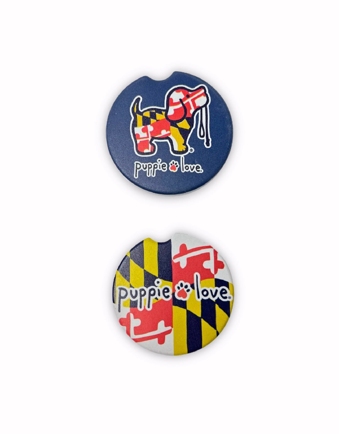 Puppie Love Maryland Flag Car Coasters (set of 2)