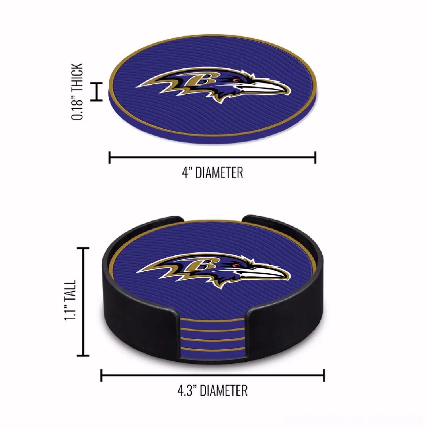 Baltimore Ravens Coasters Set (set of 4)