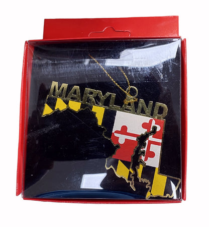 Maryland State Named Metal Holiday Tree Ornament