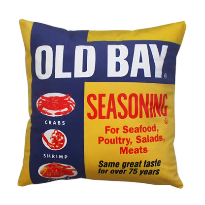 Old Bay Can Logo Throw Pillow