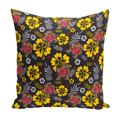 University of MD Terps Testudo Flowers Throw Pillow