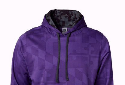 Maryland Ghosted Flag Tribute Purple Hoodie Pullover