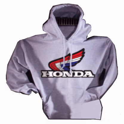 Honda Logo Gray Red-White-Blue Pullover Hoodie