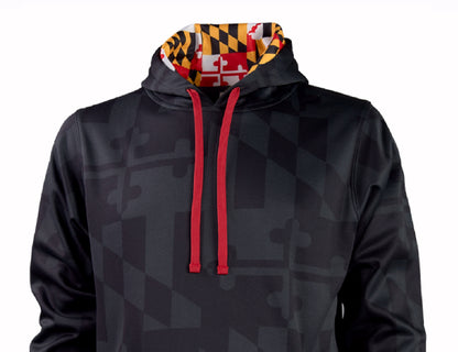 Maryland Flag Tribute Black Hoodie Pullover