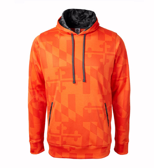 Maryland Ghosted Flag Tribute Orange Hoodie Pullover