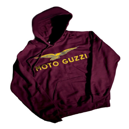 Moto Guzzi Logo Maroon Pullover Hoodie