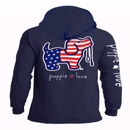 Puppie Love Dog USA Pup Pullover Hoodie