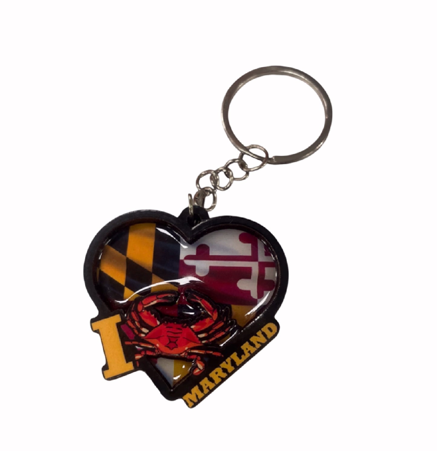 I Love Maryland 3-D Diecut Ring Keychain