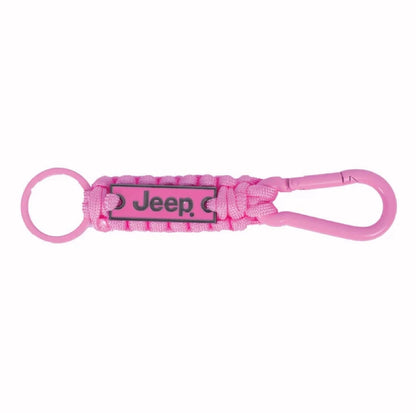 Jeep Logo Paracord with Carabiner Pink Keychain Key Ring