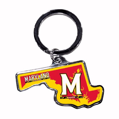 University of MD Terrapins Terps Diecut Metal Ring Keychain