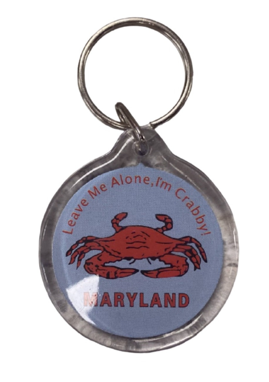 Maryland Crab Lucite Round Key Ring Keychain