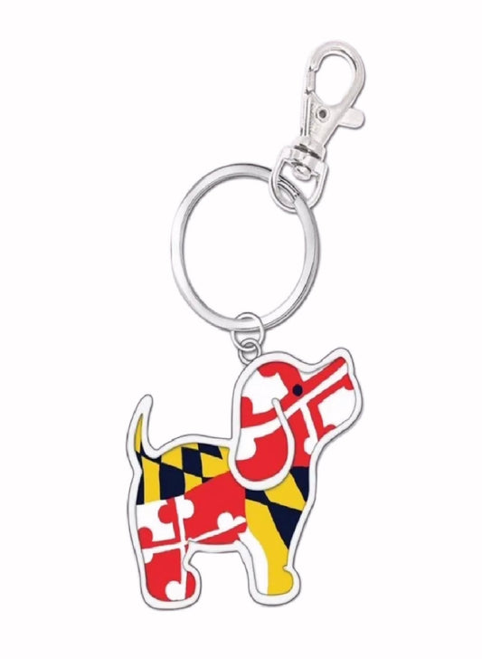 Puppie Love Maryland Pup Keychain Key Ring