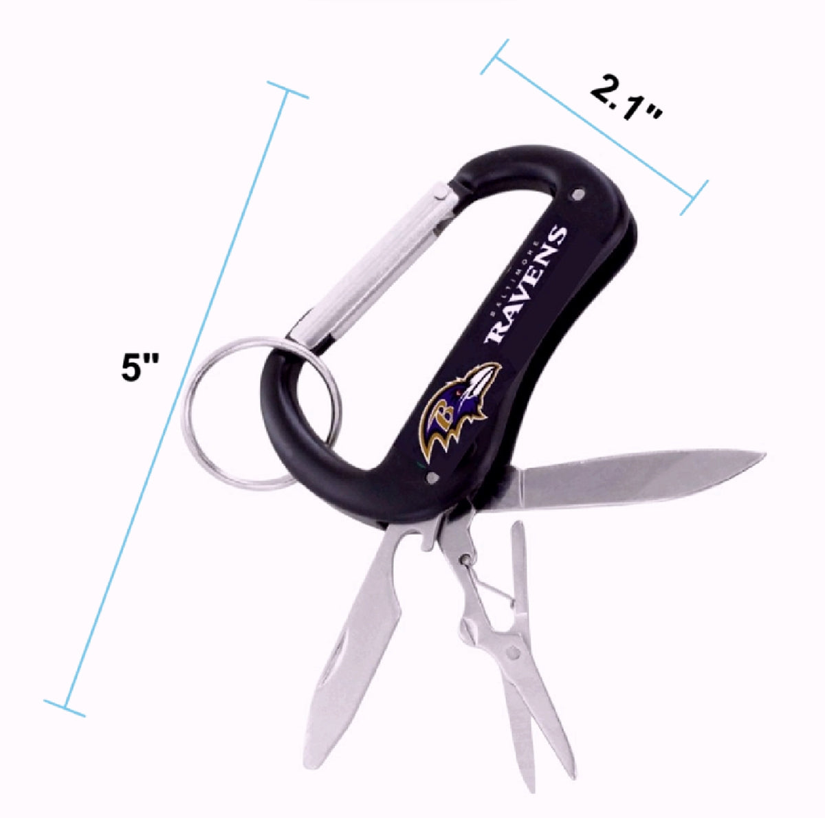 Baltimore Ravens NFL Licensed Carabiner Multi-Tool Keychain