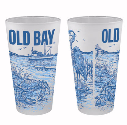 Old Bay Seashore Scenes Pub Style Glass