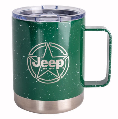 Jeep USA Star Green 10 Ounce Vacuum-Insulated Stainless Steel Travel Mug