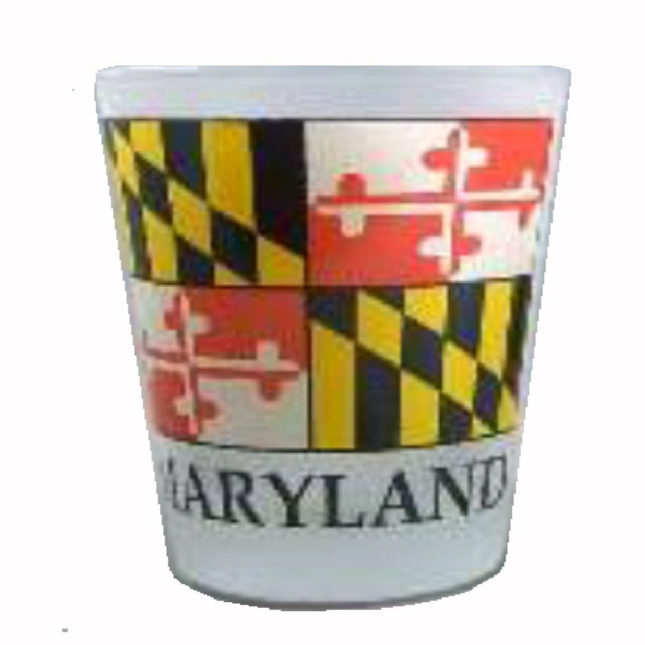 Maryland Flag With Name Frosted Shot Glass